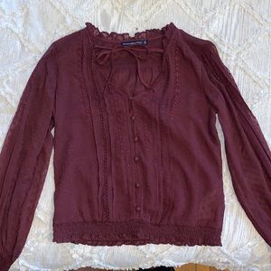XS Burgundy blouse (lightly worn)